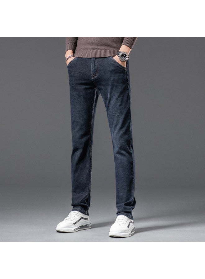 ROMON Classic Cotton Stretch Jeans Men's Pants, Versatile Straight-leg Trousers, Men's Fashion Long Pants, Casual Pants For Men - Image 3