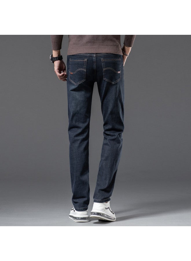 ROMON Classic Cotton Stretch Jeans Men's Pants, Versatile Straight-leg Trousers, Men's Fashion Long Pants, Casual Pants For Men - Image 5