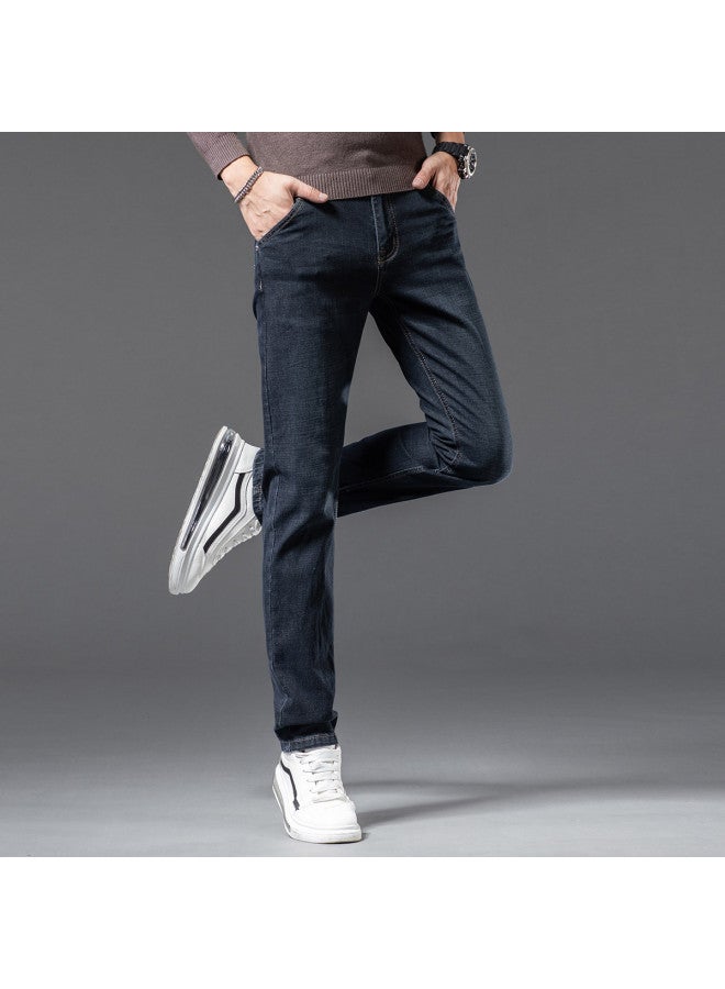 ROMON Classic Cotton Stretch Jeans Men's Pants, Versatile Straight-leg Trousers, Men's Fashion Long Pants, Casual Pants For Men - Image 2