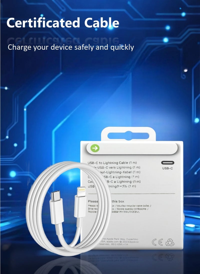 USB-C to Lightning Cable, MFi Certified Fast Charging Cord, Durable Braided iPhone Charger Compatible with iPhone 16/15/14/13/12, iPad, AirPods - Image 3