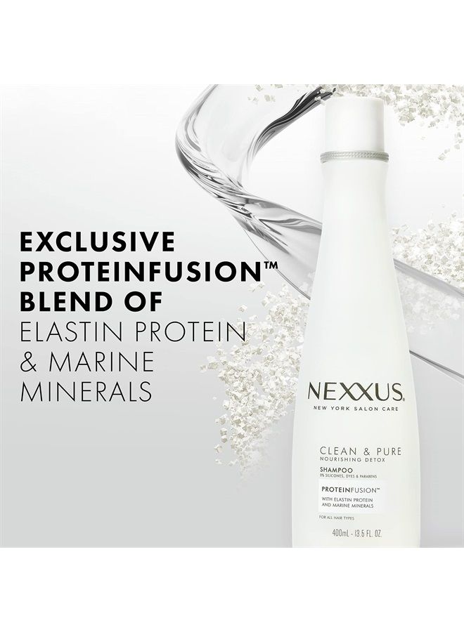 Nexxus Clean and Pure Clarifying Shampoo With ProteinFusion, For Nourished Hair Paraben-Free 13.5 oz - Image 2
