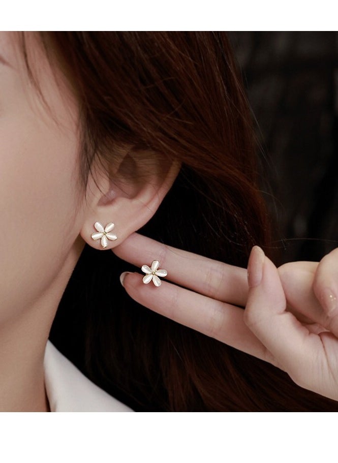 xozgdovg Opal flowers advanced sense lovely elegant earrings  - Image 2