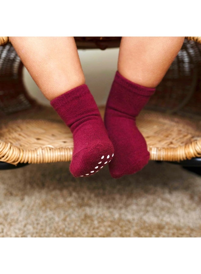 JAKIDAR JAKIDAR 12 Pack Baby Socks Cotton Crew Toddler Socks Grips Non Slip Bottom Socks - Image 4