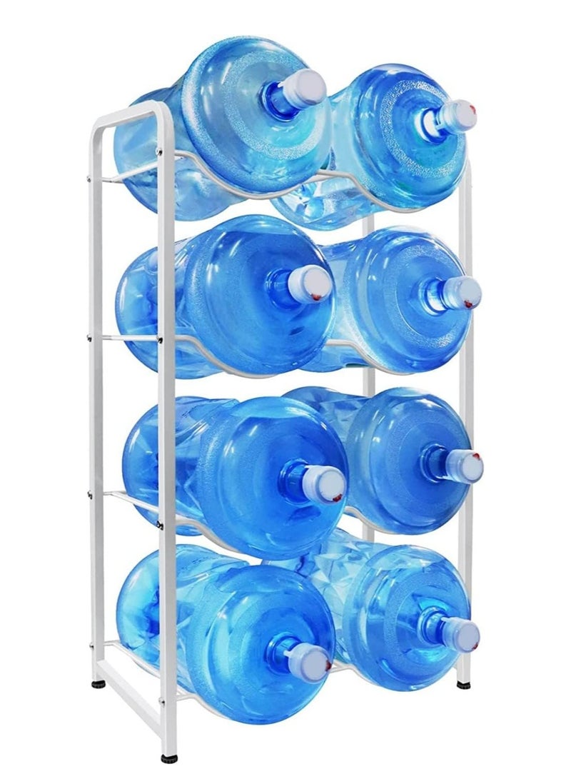 DubaiGallery 5 Gallon Water Jug Holder for 8 Bottles, 4 Tier Water Jug Stand with 10 Slots Storage Rack, Heavy Duty Water Jug Rack Cooler Dispenser Bottle Holder with Reinforced Frame for Kitchen Office  - Image 1