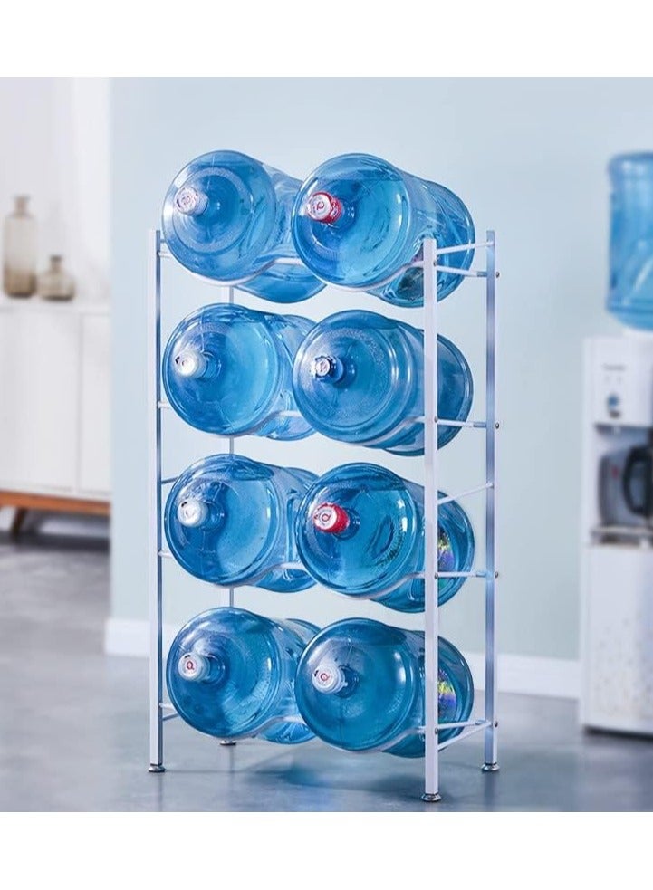 DubaiGallery 5 Gallon Water Jug Holder for 8 Bottles, 4 Tier Water Jug Stand with 10 Slots Storage Rack, Heavy Duty Water Jug Rack Cooler Dispenser Bottle Holder with Reinforced Frame for Kitchen Office  - Image 2