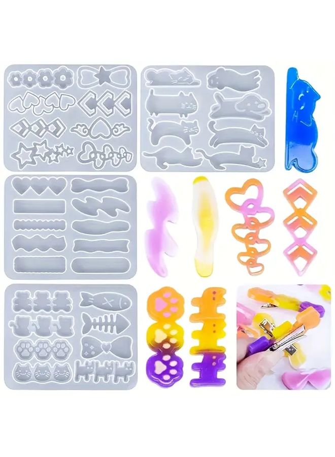 قالب السيليكون على شكل مشبك FS 15 لصنع المجوهرات DIY سلسلة الحيوانات الكلاب القطط مشابك الشعر - Image 1