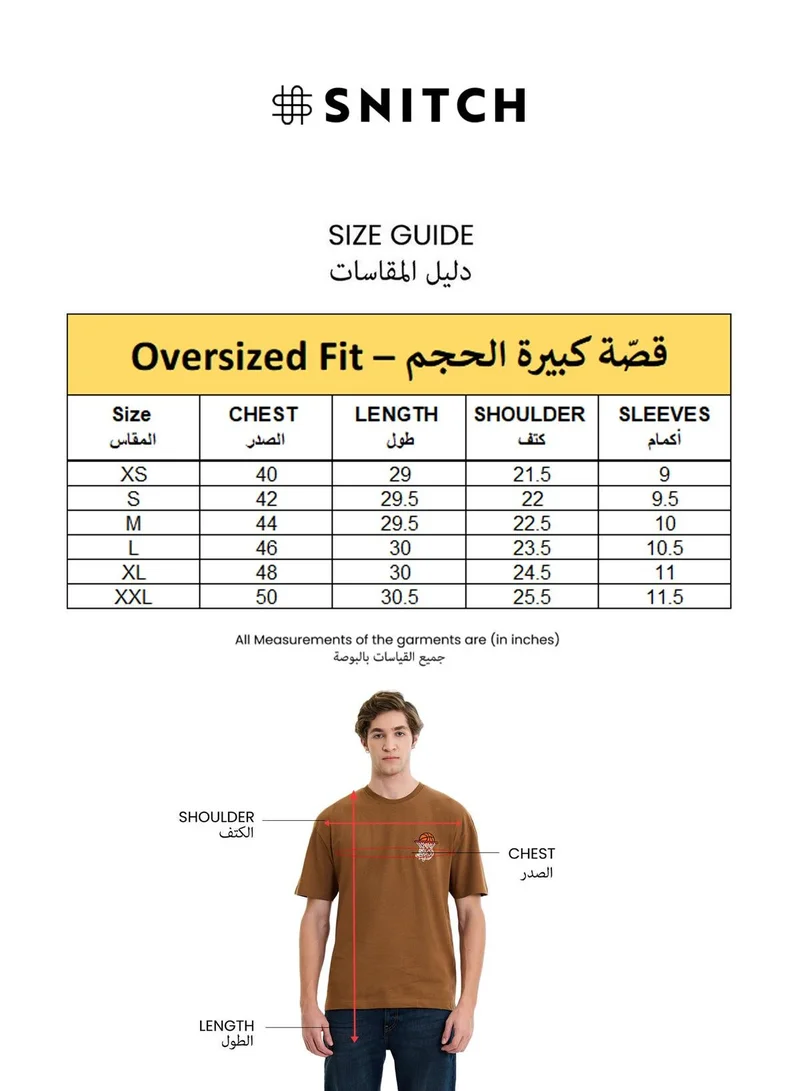 Snitch Black Black Graphic Half Sleeve Oversized Streetwear T-Shirt for Men | Best Price UAE