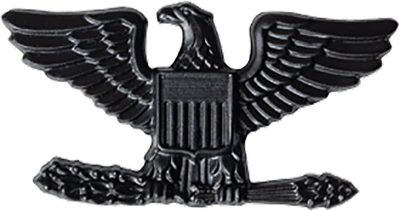 US Army Black Metal Subdued Pin-On Rank