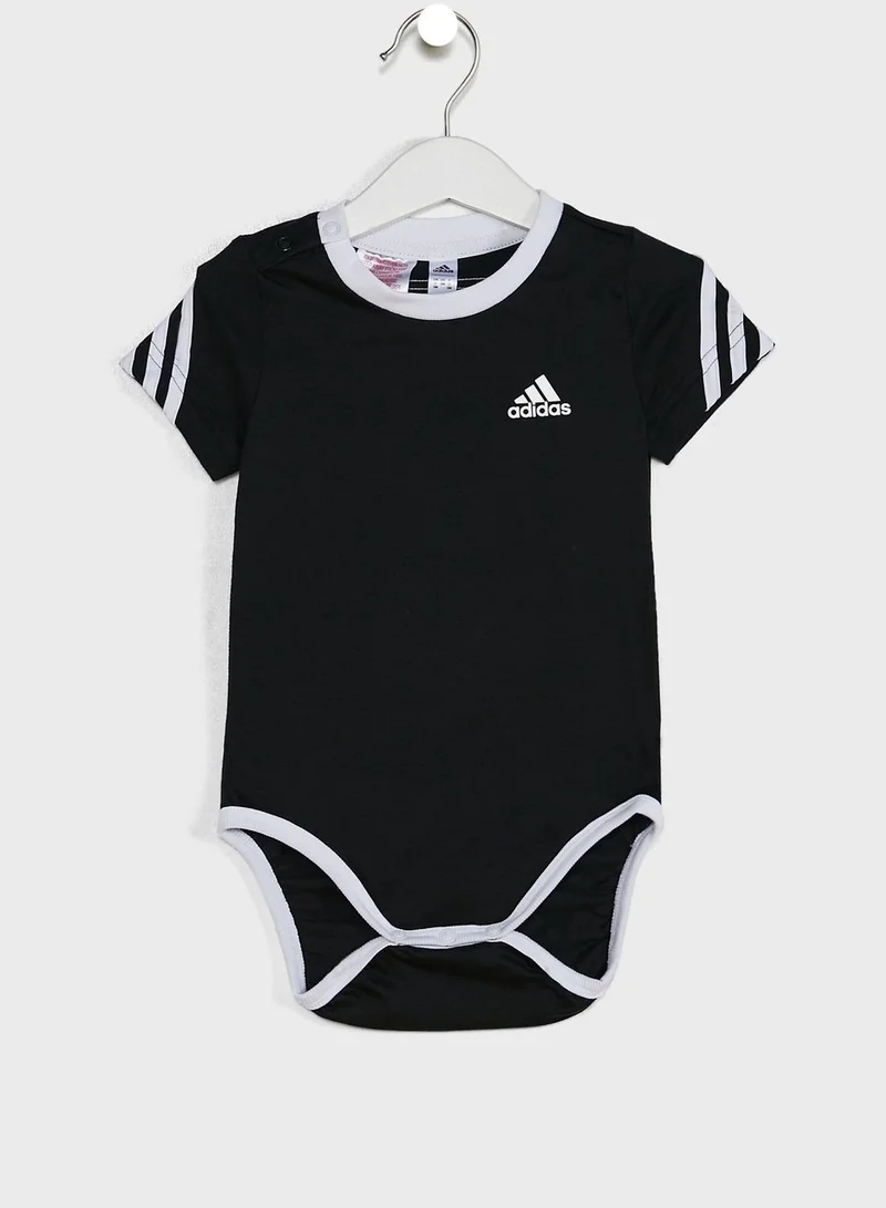 Adidas Infant 3-Stripe Onesie With Bib