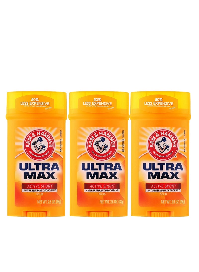 Arm & Hammer Pack Of 3 Arm And Hummer Ultra Max Active Sport 73g  - Image 1