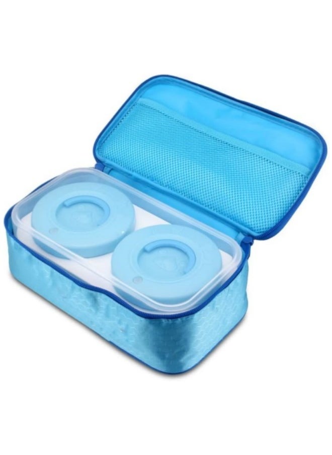 GGEROU - Stainless Steel Lunch Box for Adults,Insulated Bento Lunch Box with Tableware & Bag,800ML 2 Compartment Divided Lunch Containers with Lids - Image 1