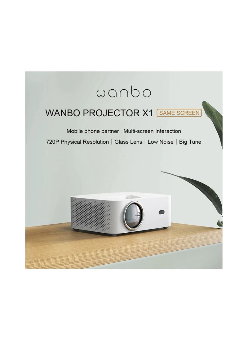 wanbo - WANBO X1 Pro (Upgraded),Native 1080P Full HD,Android 9,Projector for Home,LED Cinema,350 ANSI,3900 lumens ,WiFi Bluetooth,HDMI ARC,Dolby DTS,4D Keystone Correction,Global Version,White - Image 1