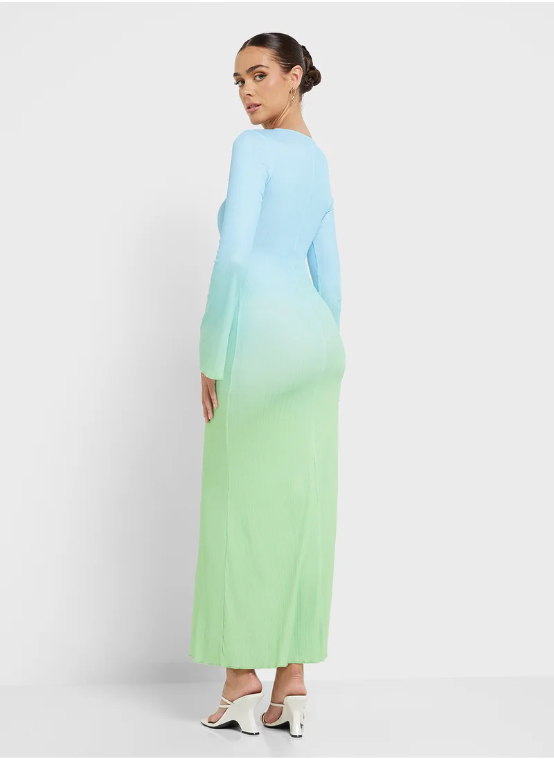 Ginger Ombre Mesh Bodycon Dress