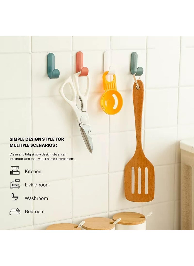KESI ORNAMENTS Kesi Hook for Wall Bathroom Towel Holder Coat Hooks Heavy Duty Multipurpose Self Adhesive Hook Kitchen Accessories Items Clothes Hanging Sticky Photo Frame Strong Hanger 12 pcs  - Image 4