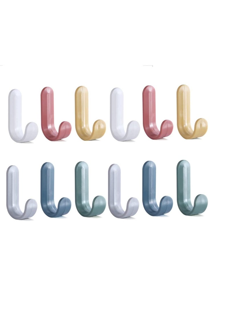 KESI ORNAMENTS Kesi Hook for Wall Bathroom Towel Holder Coat Hooks Heavy Duty Multipurpose Self Adhesive Hook Kitchen Accessories Items Clothes Hanging Sticky Photo Frame Strong Hanger 12 pcs  - Image 1