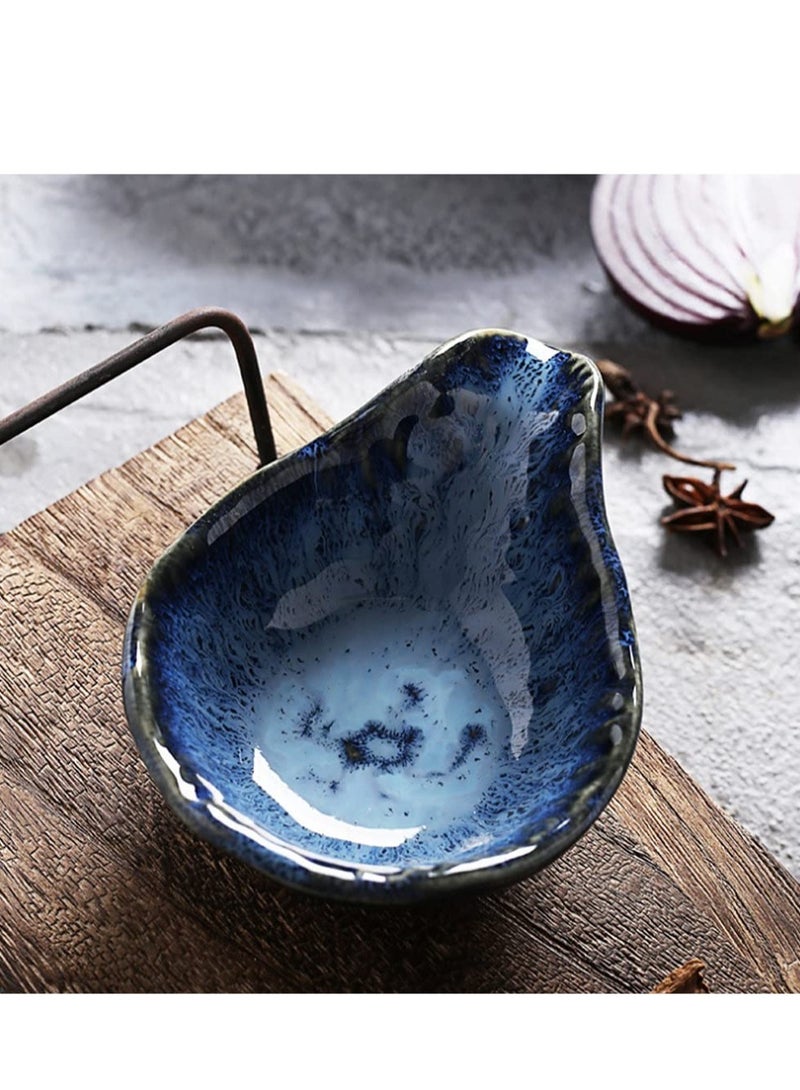 Excefore Adorable Ceramic Dip Bowls, Mini Plates Dip Bowls Sauce Bowls Small Bowl,Set of 4 Blue Pinch Bowls for BBQ, Parties, and Home Decor. - Image 5