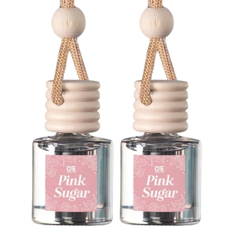 CE CRAFT CANDECraftCo Car Air Hanging Fragrance Oil, Car Auto Freshener for Essential Oils, Scents Fragrance Aromatherapy Automobile Diffuser, Long Lasting (Pink Sugar) - Image 2