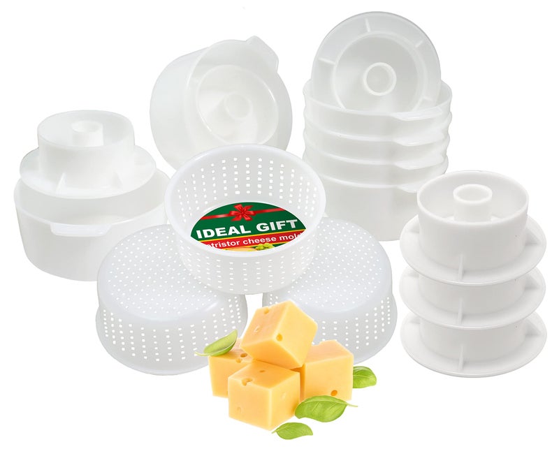 PetriStor Cheese Making Kit Beginners  6 pcs Cheese Mold with a Follower Piston  3 pcs Soft Cheese Molds  Cheese Making Supplies  Moldes Para Queso Fresco Casero  Cream Cheese Form Mold Basket 4 