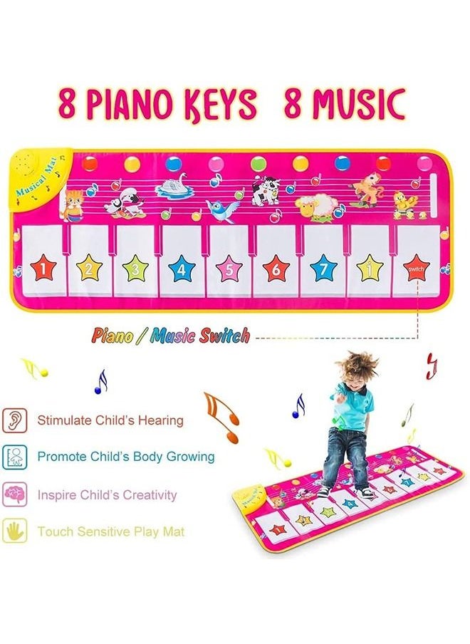 YelaJoy - Piano Mat Music Pad Toy Baby, Electronic Music Dance Pad Animal Keyboard Game Pad for Children, Music Piano Pad 8 Instrument Sounds 5 Playing Modes, Suitable for Boys and Girls Baby Toys - Image 1