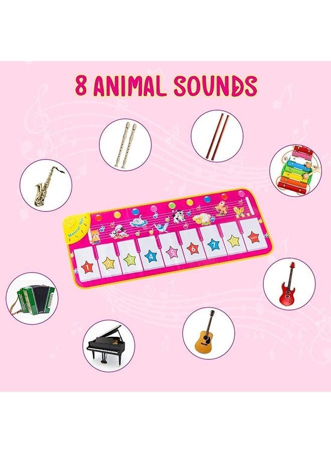 YelaJoy - Piano Mat Music Pad Toy Baby, Electronic Music Dance Pad Animal Keyboard Game Pad for Children, Music Piano Pad 8 Instrument Sounds 5 Playing Modes, Suitable for Boys and Girls Baby Toys - Image 1