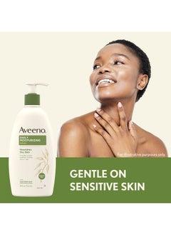 Aveeno Daily Moisturizing Body Lotion with Soothing Oat and Rich Emollients to Nourish Dry Skin, Gentle & Fragrance-Free Lotion is Non-Greasy & Non-Comedogenic, 18 fl. oz  - Image 4