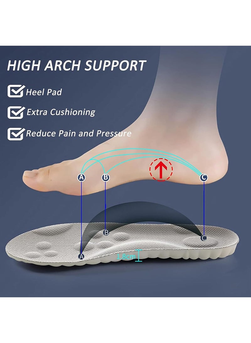 A Pair Memory Foam Insoles for Men & Women Cut-To-Fit Shoe Cushion Shock-Absorbing Arch Support Insoles, Soft Comfort Shoe Inserts for Plantar Fasciitis Relief, Running, Work & Daily Wear - Image 2