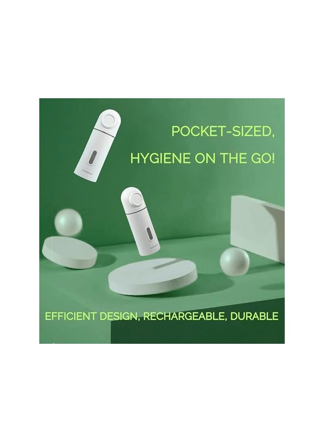 The Bros Rechargeable Portable Bidet Sprayer with Antibacterial Wipes – 2 Speed Mode, Pilot Lamp, IPX6 Waterproof, Drawstring Bag, Bidet for Camping, Travel - White  - Image 2