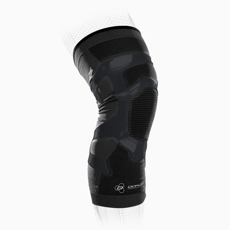 DonJoy Performance TRIZONE Compression: Knee Support Sleeve  Left Leg  Black  Medium