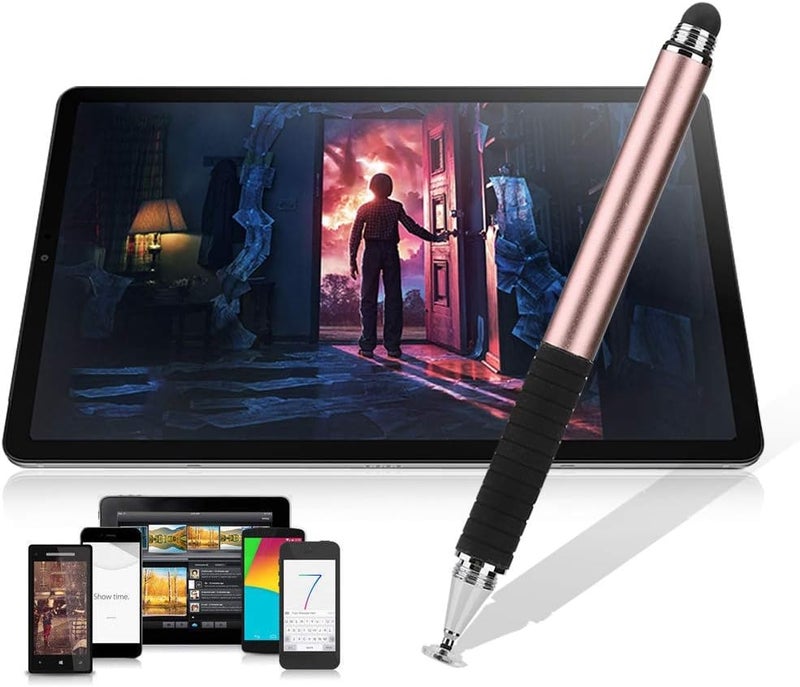 كلاراكو قلم لمس معدني بطرف قماشي، قلم لمس مزود بكوب شفط، قلم لمس محمول ومتين 2 في 1، مناسب للهواتف الذكية والأجهزة اللوحية للرسم والتلوين (ذهبي وردي) - Image 3