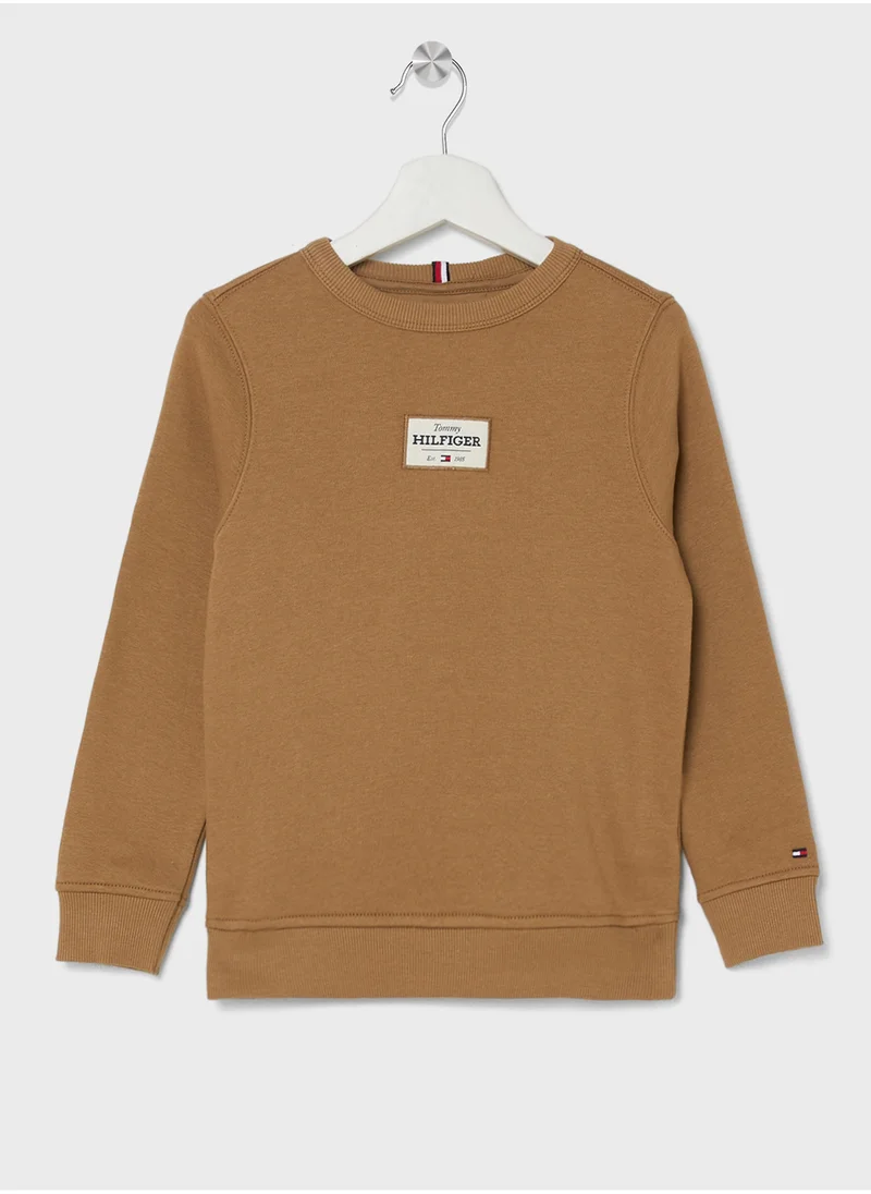 TOMMY HILFIGER Kids Monotype 1985 Logo Label Sweatshirt