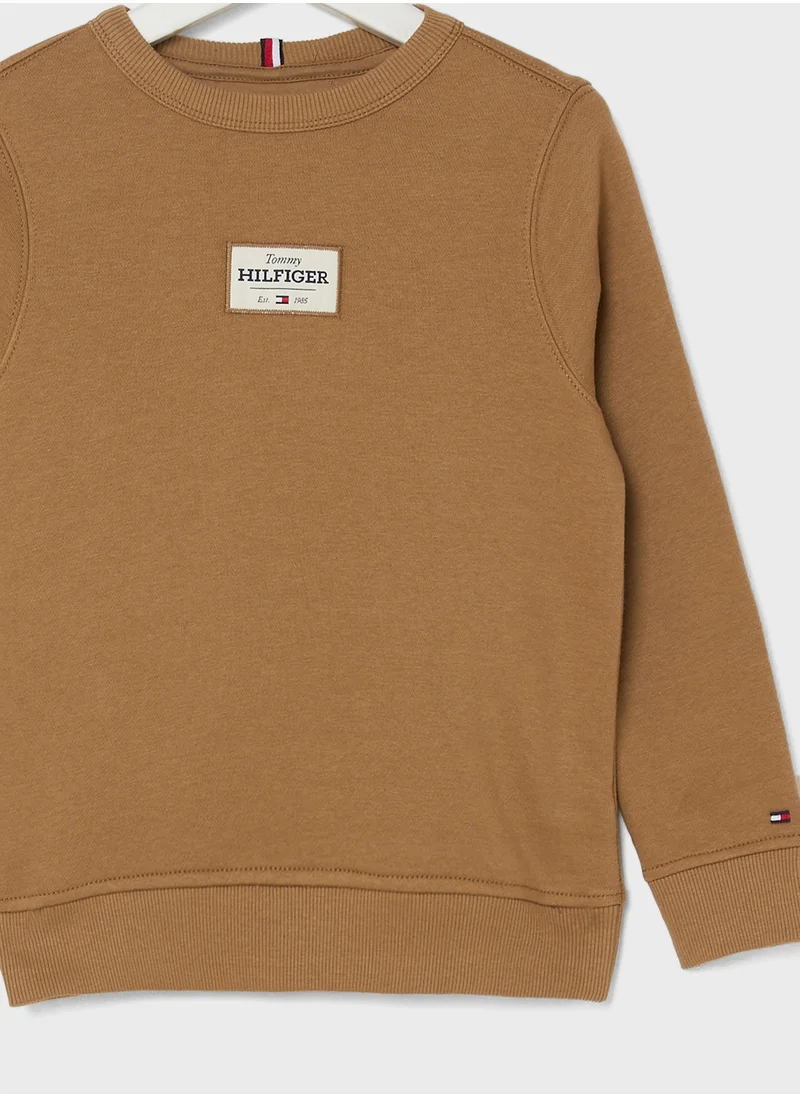 TOMMY HILFIGER Kids Monotype 1985 Logo Label Sweatshirt