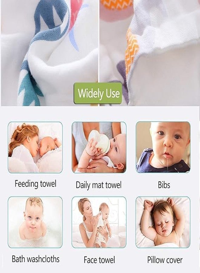ZILDERO Pack of 6 Baby Face Towel Baby Burp Cloth Muslin Washcloth, Natural Handkerchief Reusable Wipes Wash Mitts Organic Face Towels for Newborn Baby Sensitive Skin (25 * 50 CM) - Image 5