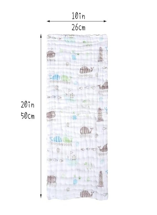 ZILDERO Pack of 6 Baby Face Towel Baby Burp Cloth Muslin Washcloth, Natural Handkerchief Reusable Wipes Wash Mitts Organic Face Towels for Newborn Baby Sensitive Skin (25 * 50 CM) - Image 2