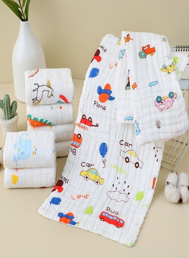 ZILDERO Pack of 6 Baby Face Towel Baby Burp Cloth Muslin Washcloth, Natural Handkerchief Reusable Wipes Wash Mitts Organic Face Towels for Newborn Baby Sensitive Skin (25 * 50 CM) - Image 1