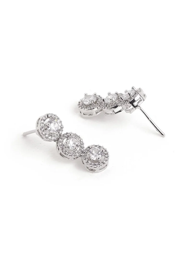 Priyaasi KundanStudded Beaded Contemporary Drop Earrings