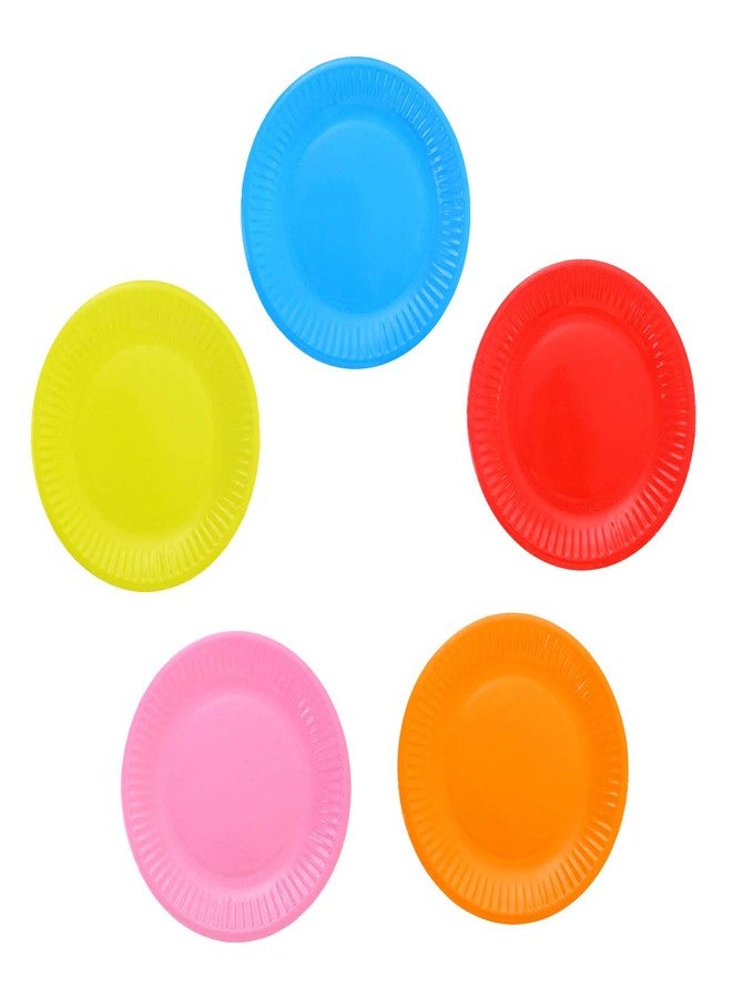 NUOLUX Birthday Party Cake Dessert Paper Plates 6" Round Disposable Paper Plate Assorted Colors, 50 Pack(Random Color ) - Image 1