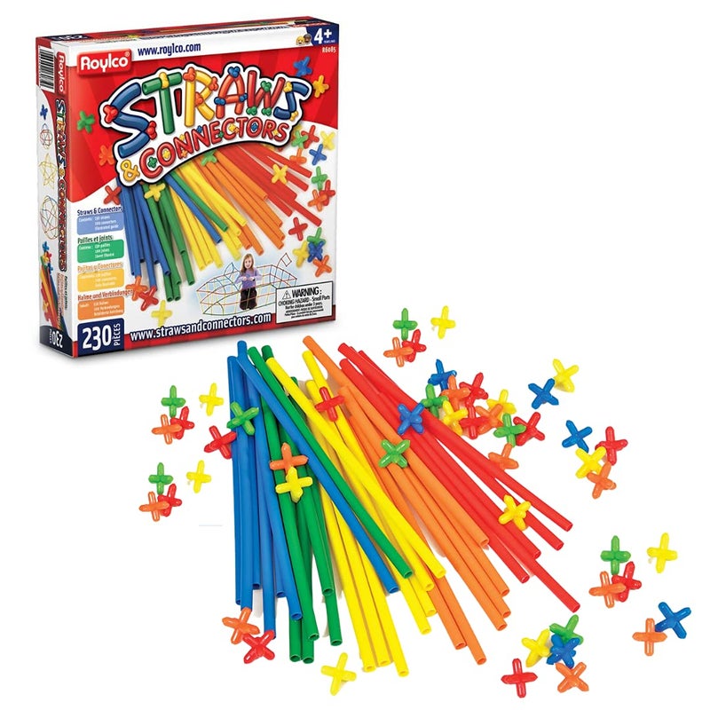 Roylco Straws and Connectors Building Kit - Pack of 230 - Colors may vary - Image 1