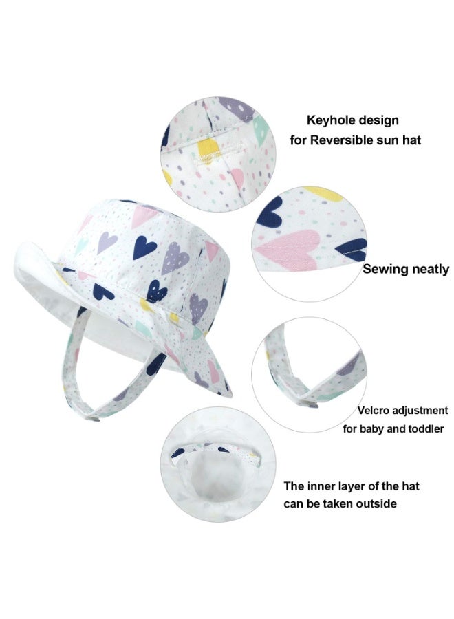 SANMUGEED Toddler Baby Kids Summer Sun Hat UPF 50+ UV Protection Reversible Travel Beach Bucket Cap - Image 5