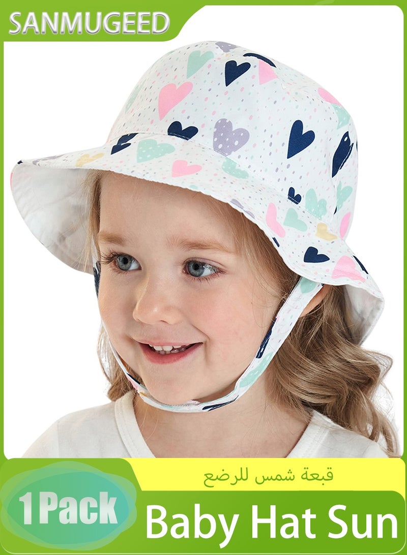 SANMUGEED Toddler Baby Kids Summer Sun Hat UPF 50+ UV Protection Reversible Travel Beach Bucket Cap - Image 1