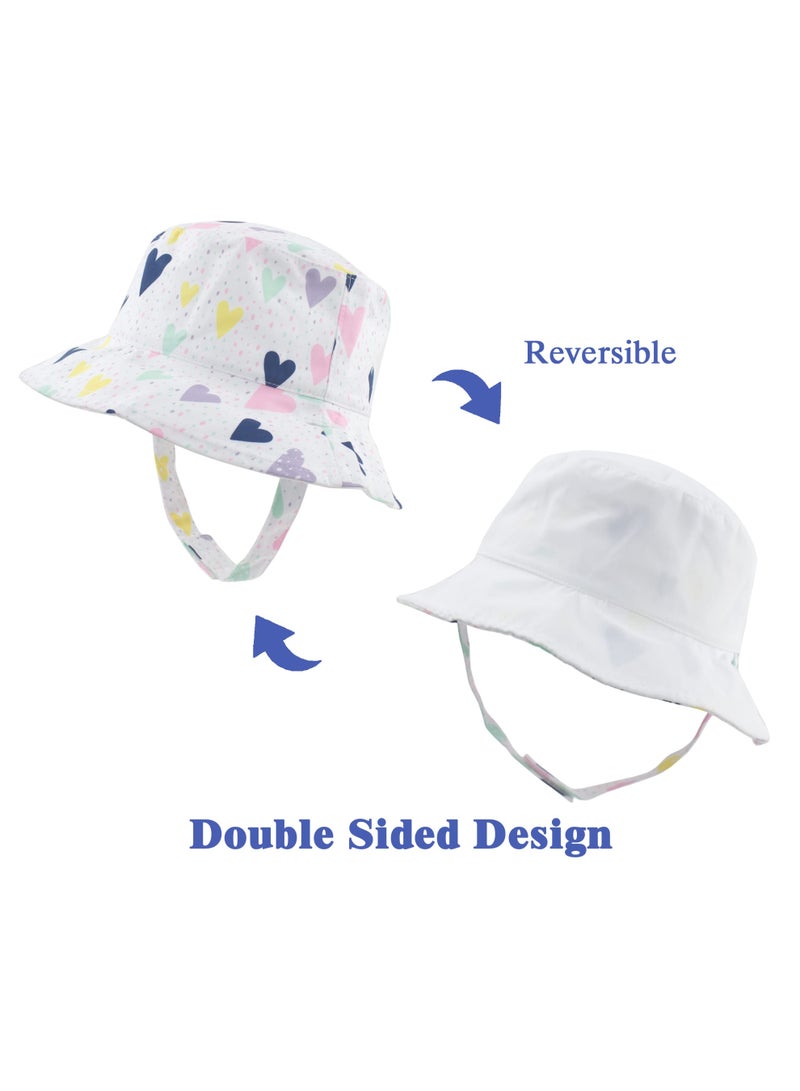 SANMUGEED Toddler Baby Kids Summer Sun Hat UPF 50+ UV Protection Reversible Travel Beach Bucket Cap - Image 2