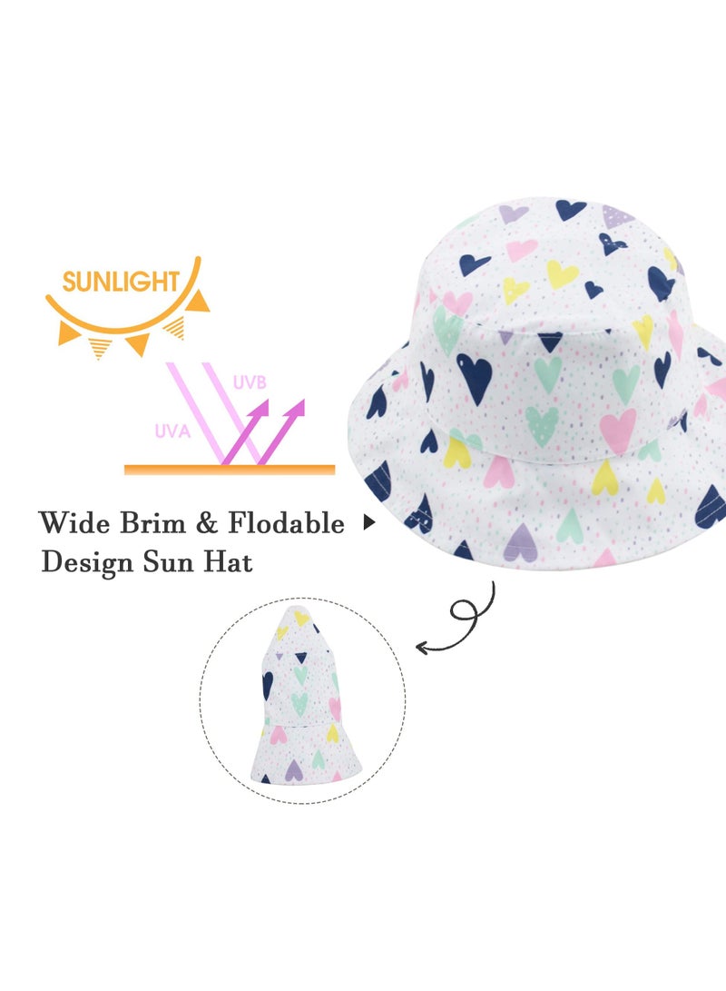 SANMUGEED Toddler Baby Kids Summer Sun Hat UPF 50+ UV Protection Reversible Travel Beach Bucket Cap - Image 3