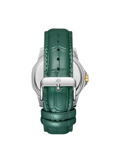 Kenneth Scott K24018-TLHH Men's Analog Display Watch & Leather  Strap Green