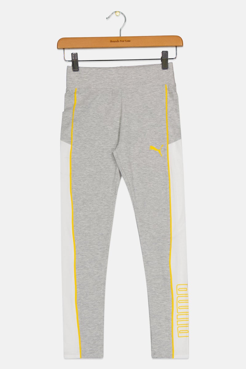 PUMA Kids Girl Sportswear Fit Training Leggings, Heather Grey - Image 2