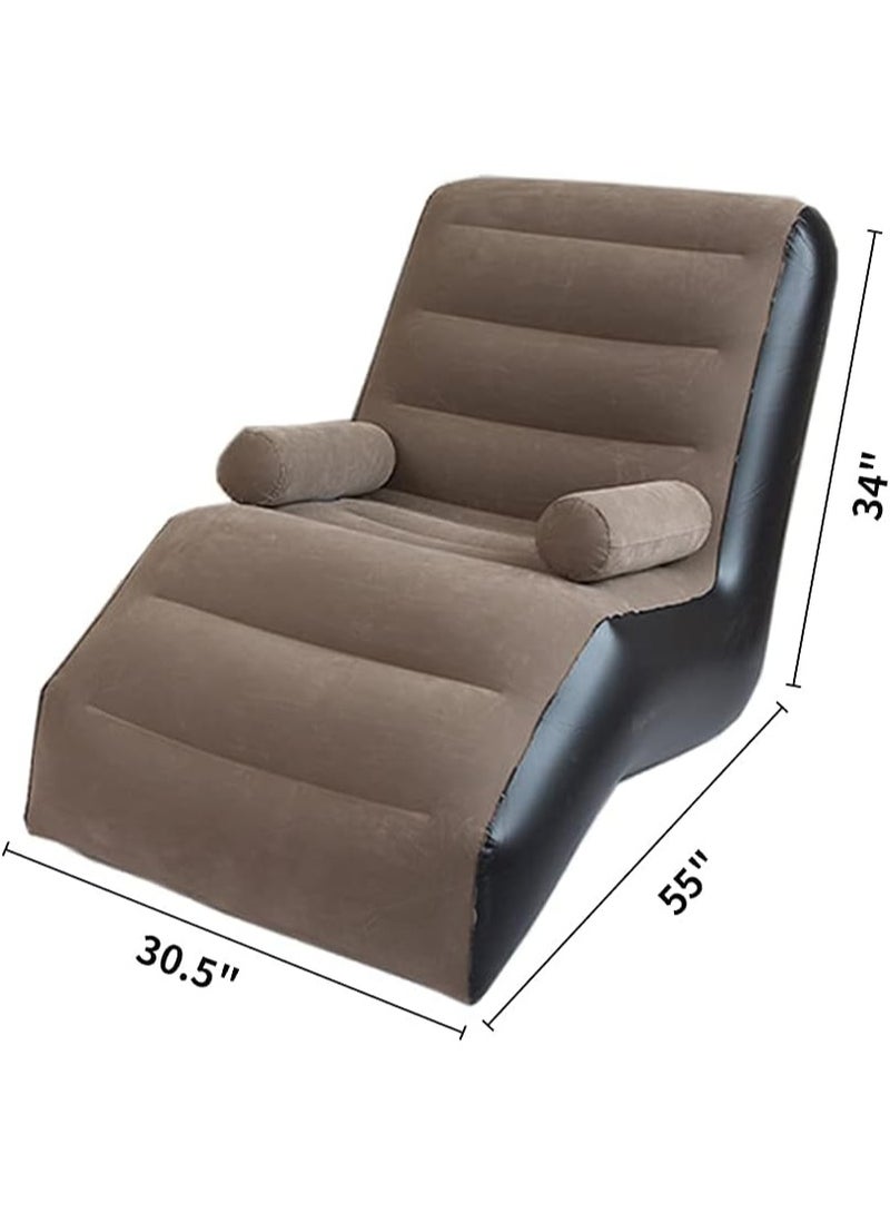Inflatable Lazy Sofa Chair Foldable Lounge Chair with Armrests for Living Room, Bedroom, Office,Travel, Camping - Image 2