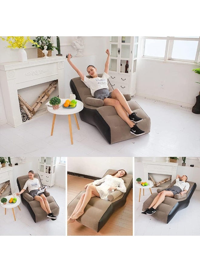 Inflatable Lazy Sofa Chair Foldable Lounge Chair with Armrests for Living Room, Bedroom, Office,Travel, Camping - Image 4