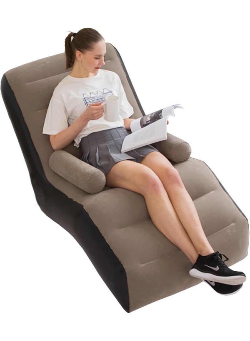 Inflatable Lazy Sofa Chair Foldable Lounge Chair with Armrests for Living Room, Bedroom, Office,Travel, Camping - Image 1