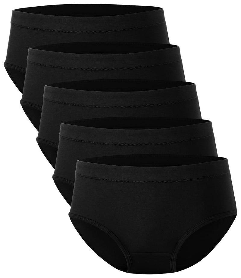 BAMBOO COOL Womens Underwear, Moisture-Wicking Briefs, Soft and Breathable Panties, Mid Waist, 5-Pack - Image 1