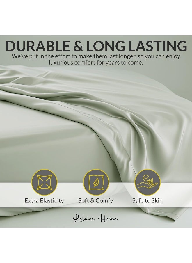 Leluxe Home Full Size Sheets Set of 4-100% Microfiber Full Size Bed Sheets with Extra Soft and Wrinkle Free - Set of 4 Sheets for Full Size Bed with Deep Pockets - White