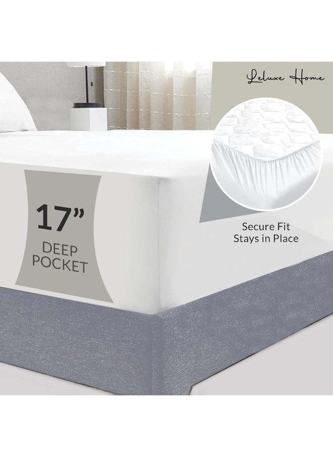 Leluxe Home Full Size Sheets Set of 4-100% Microfiber Full Size Bed Sheets with Extra Soft and Wrinkle Free - Set of 4 Sheets for Full Size Bed with Deep Pockets - White