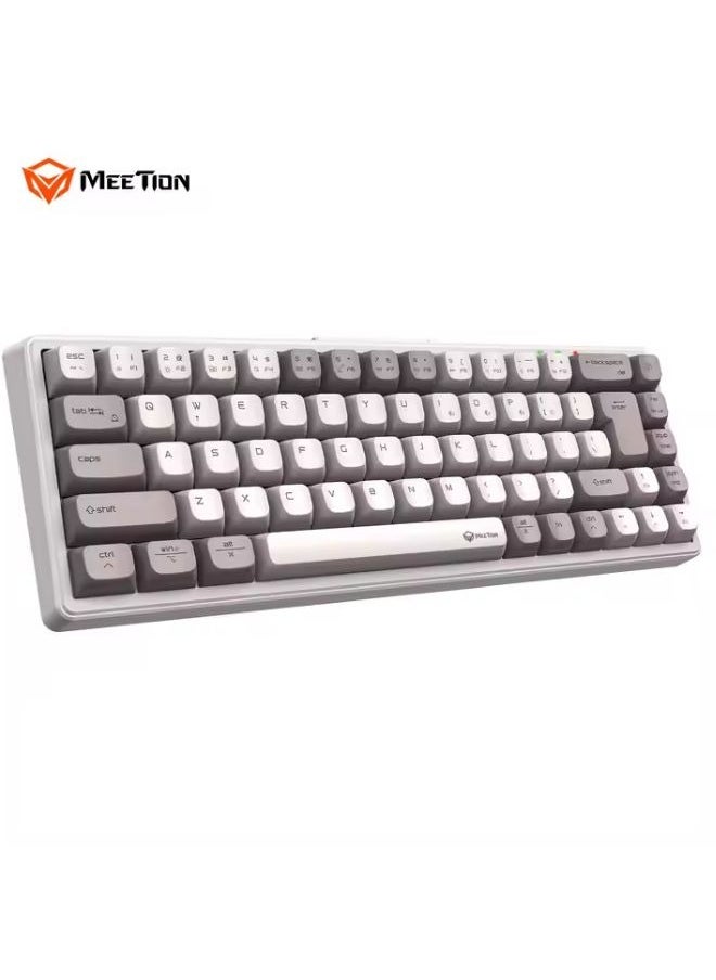 ميشين لوحة مفاتيح الألعاب الميكانيكية اللاسلكية MEETION MK12 RGB المزودة بـ 68 مفتاحًا مع إمكانية التبديل السريع 2.4G/BT5.0/اتصال سلكي ثلاثي الأوضاع، لوحة مفاتيح الألعاب الميكانيكية الصغيرة  - Image 2